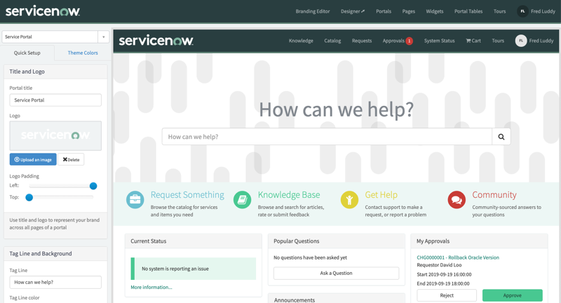 Branding Editor Interface
